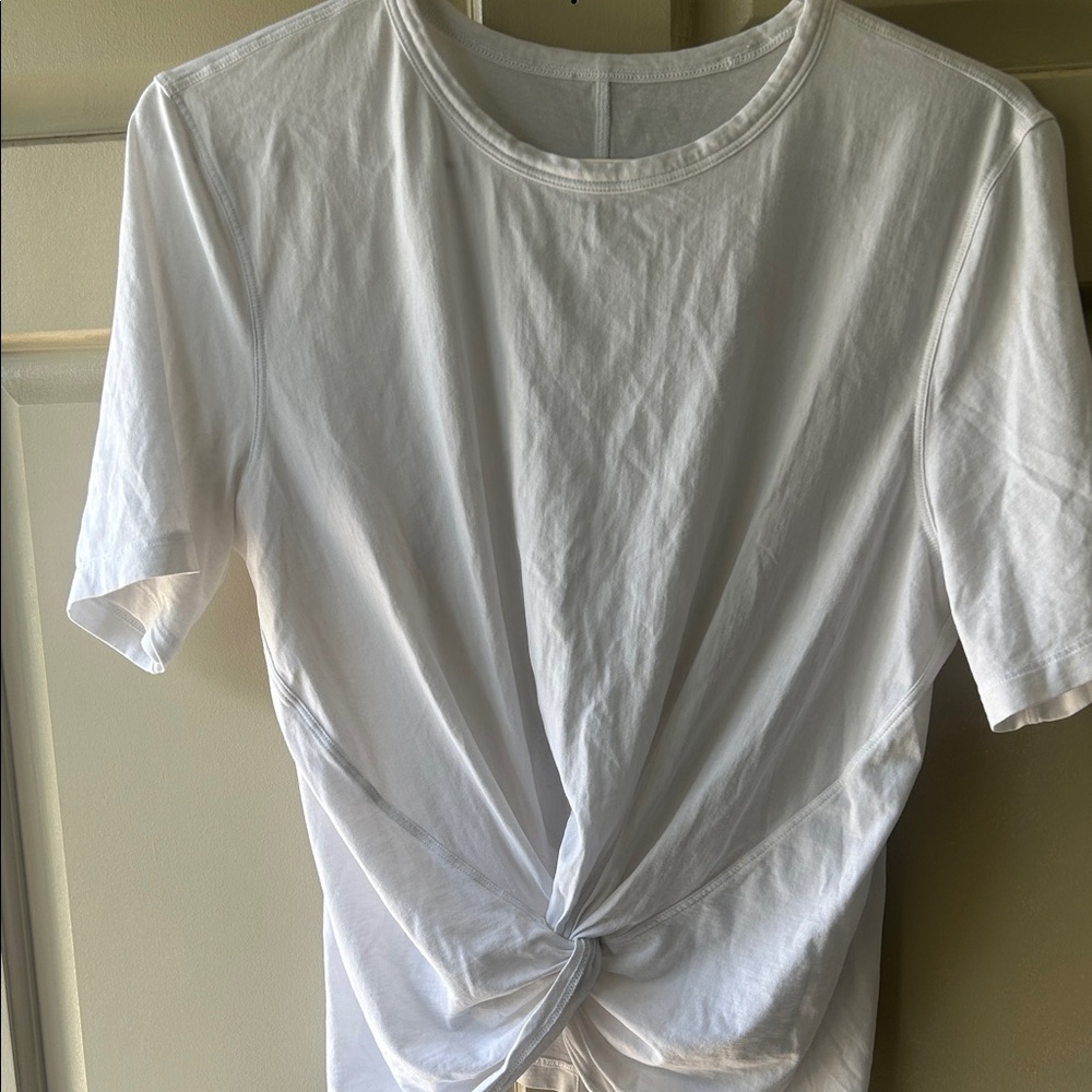 lululemon athletica White Short Sleeve Tee with Back Seam